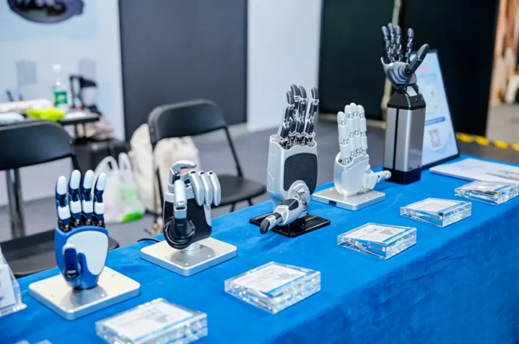 A high-tech dexterous robotic hand close-up
